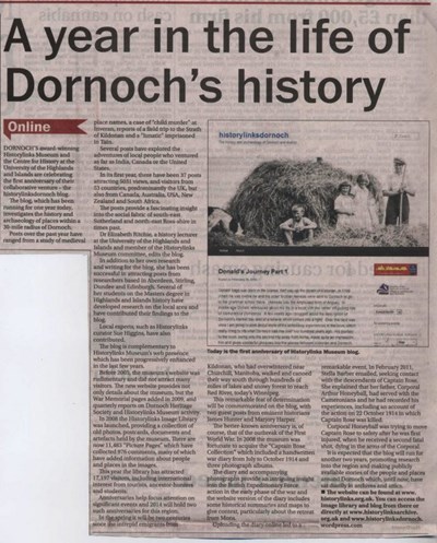 A year in the life of Dornoch's History
