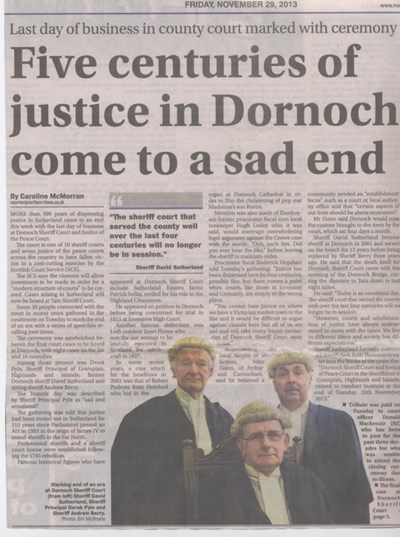 Five centuries of justice in Dornoch end