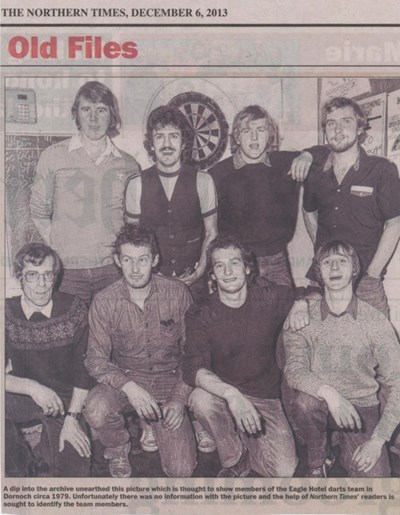Dornoch Eagle Hotel darts team c 1979