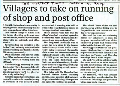Villagers to take on running of shop & post office