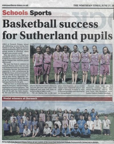 Basketball success for Sutherland pupils