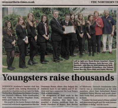 Dornoch Academy - 'Youngsters raise thousands'