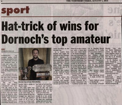 Hat-trick of wins for Dornoch's top amateur