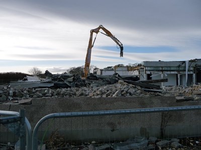 Demolition of Abatttoir Site - view from E to W