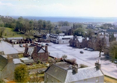 Dornoch Square from the cathedral tower c 1990