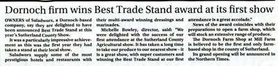 Dornoch firm wins Best Trade Stand award 