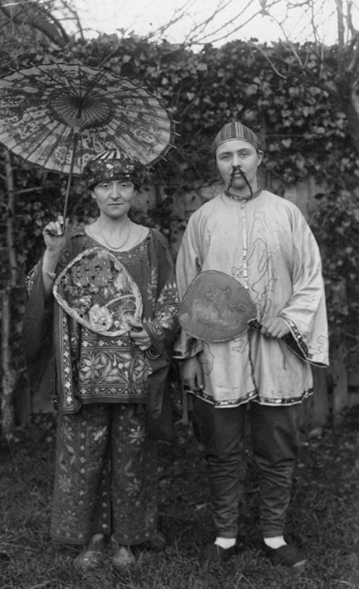 Chinese costume couple at Dornoch Pageant