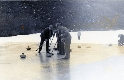 Curling on Loch-an-Treel, 10th February 1979?