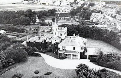 Aerial view of Burghfield Hotel main entrance