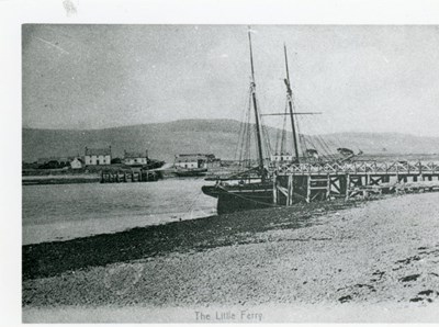 Two masted vessel docked at Loch Fleet