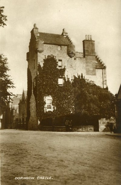 Postcard Dornoch Castle tower from the west