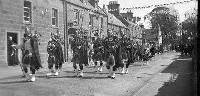 Dornoch Pipe Band in Castle Street