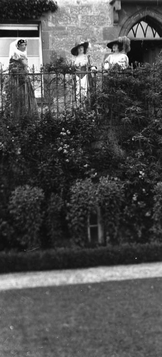 1928 Pageant Costumes Ladies on a Balcony.