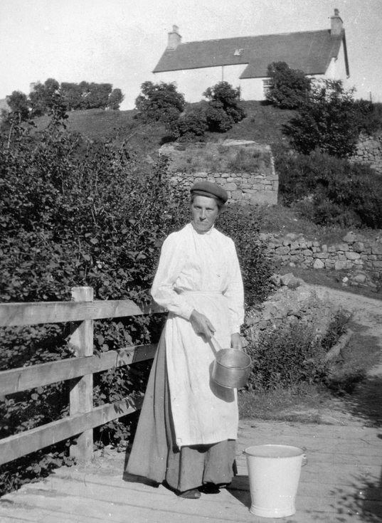 Woman with pot and bucket