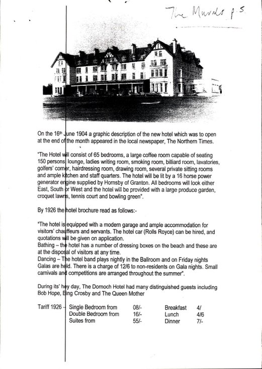 The Dornoch Hotel - Historylinks Archive