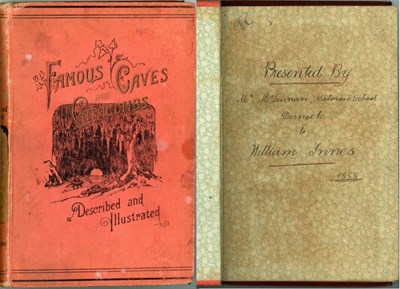 Inscription in book 'Famous Caves Described and Il