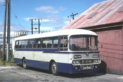 Single deck bus CD20  at Dornoch garage