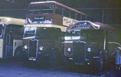 Highland buses in Thurso bus garage