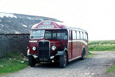 Single deck Highland bus at Mey