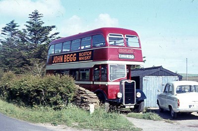 Double deck Highland bus at Mey