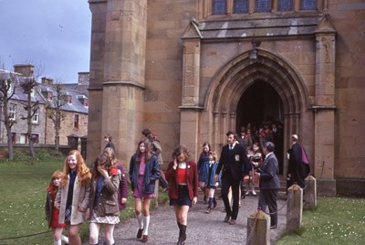 Congregation leaving the Cathedral 