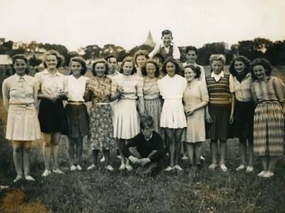 A group of girls and boys in Meadows Park Dornoch