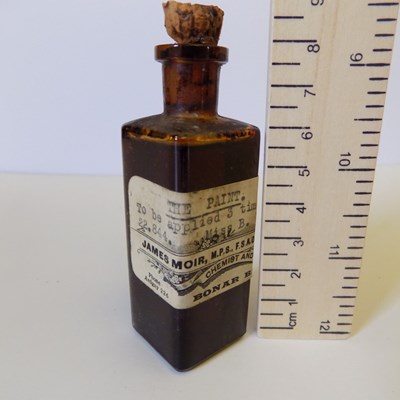 Brown medicine bottle wirth cork stopper