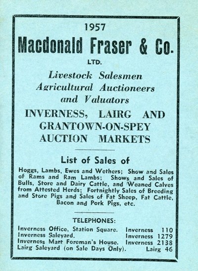 Macdonald Fraser & Co Ltd  List of Sales