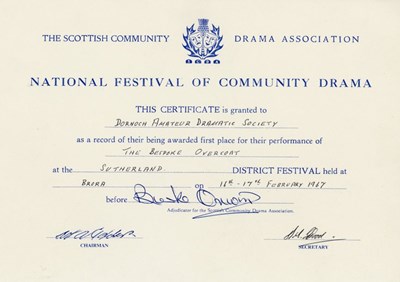 National Festival of Community Drama Certificate 1967