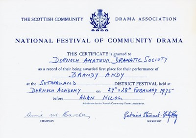 National Festival of Community Drama Certificate 1975