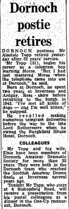 Dornoch Postie Alastair Topp retires
