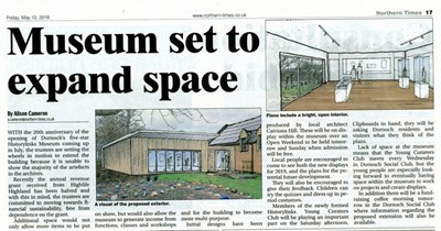'Museum set to expand space' NT May 10th 2019