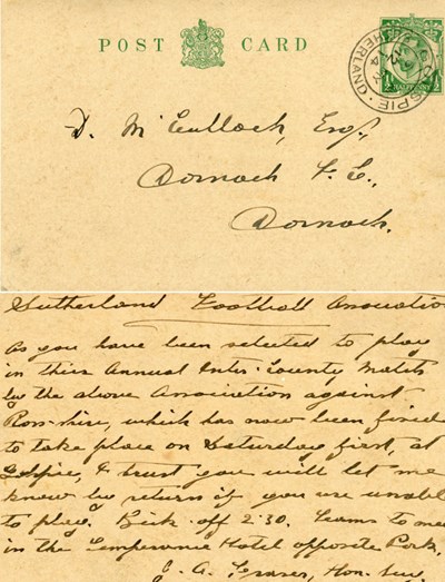 Postcard from Sutherland Football Association