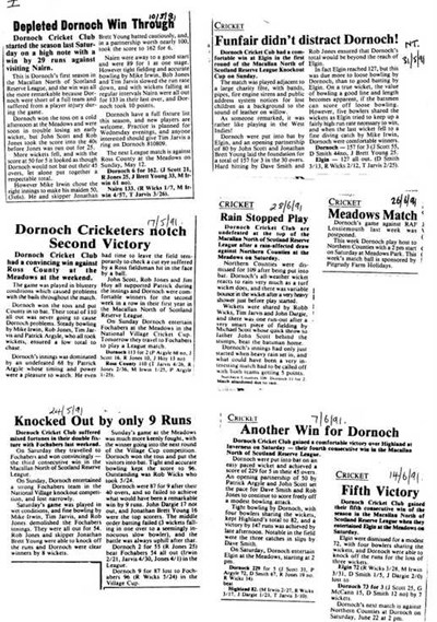 Dornoch Cricket Club Match Reports