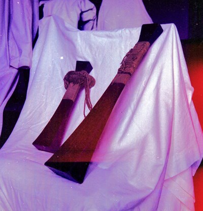 Two wooden objects of unknown origin