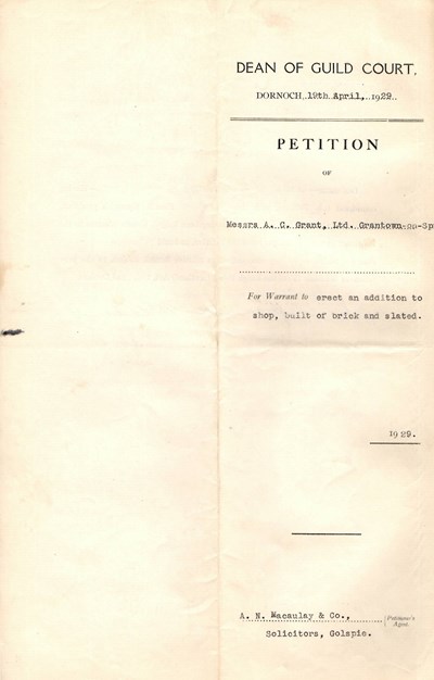 Petition for addition to a shop