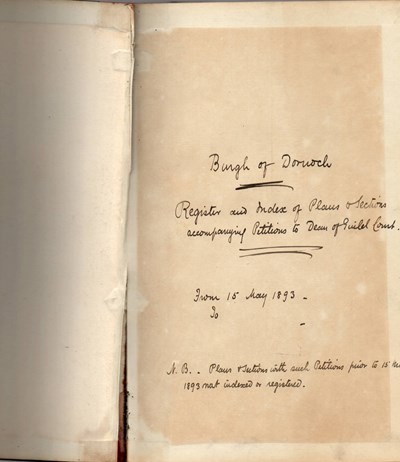 Burgh of Dornoch Register and Index of Plans