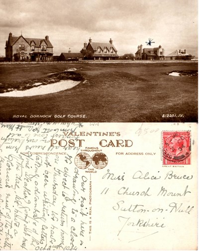 Postcard of Royal Dornoch Golf Course