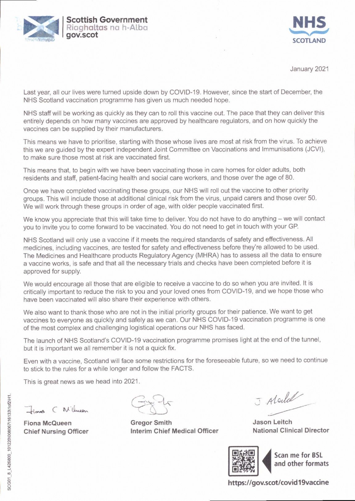 NHS Scotland Vaccination programme