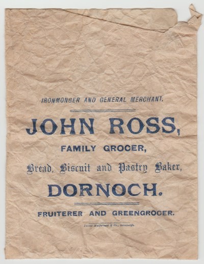 Paper bag from John Ross, Family Grocer