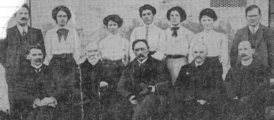 Staff and board of new Dornoch Academy 1913