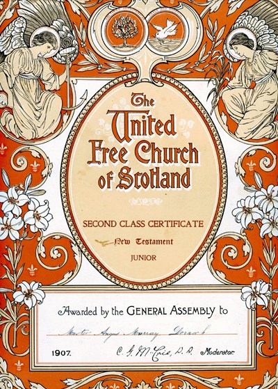 United Free Church of Scotland, Second Class Certificate