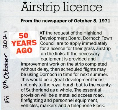 Airstrip Licence cutting from the Northern Times