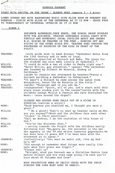 Dornoch Pageant Script 1989