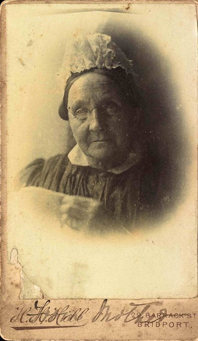 Head and shoulders photograph of an elderly lady