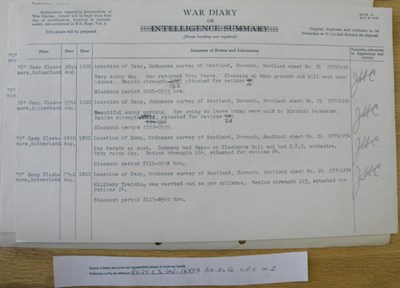 War diaries of No.26 Coy Canadian Forestry Corps