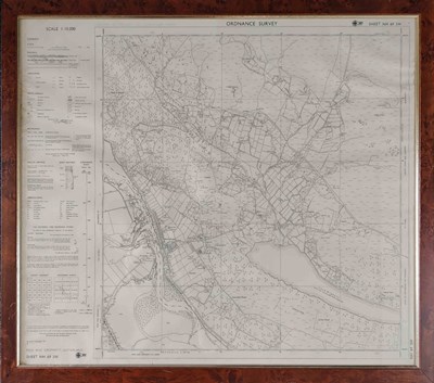 Ordnance Survey Map sheet 69SW framed