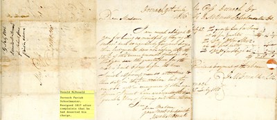 Letter from Donald MacDonald to Mrs Ross, Dornoch, 1816