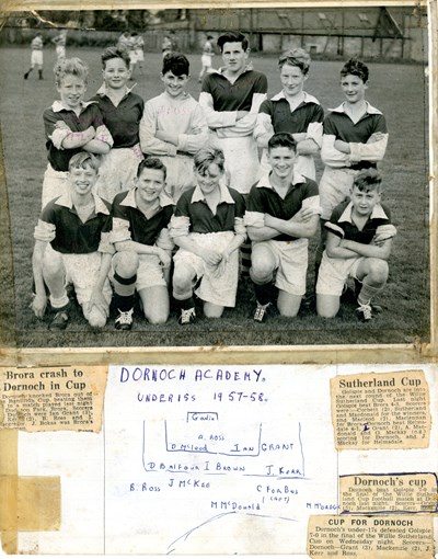 Photograph of Dornoch Academy U15's football team 1957-58