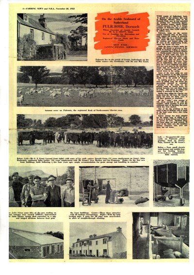 Article about Pulrossie Farm, Dornoch, 1953